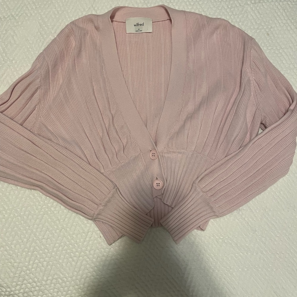 Pink Wilfred Plunge Front Cardigan